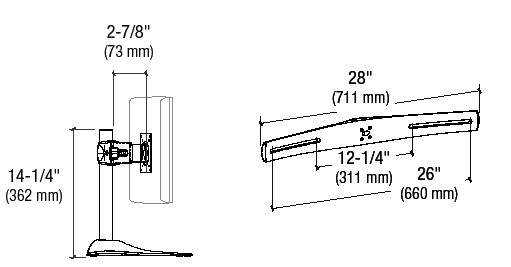 DS100 Dual Desk Stand Horizontal 