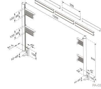 Sagitta PA-02 Up to 6 LCD Monitors - Post Arm - 2 Rail 